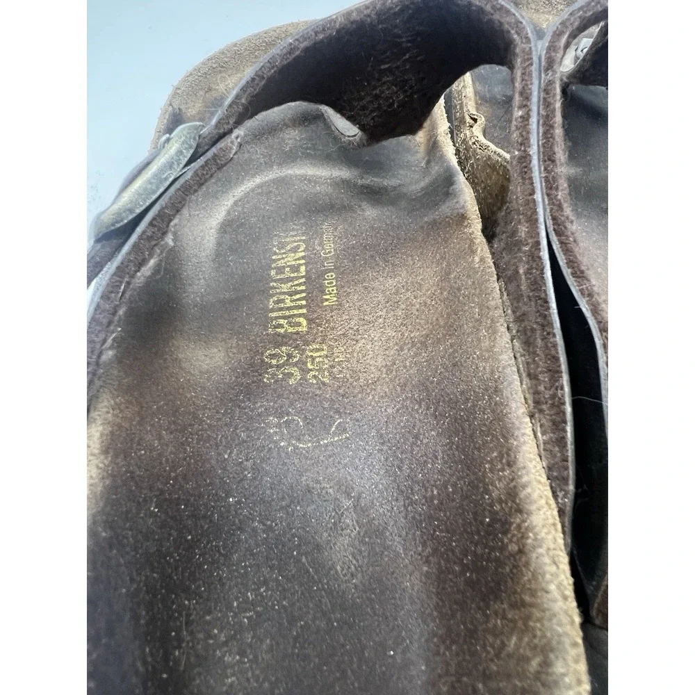 BIRKENSTOCK GIZEH Thong Women's Sandals Sz 39 US 8-8.5 Brown‎ Leather